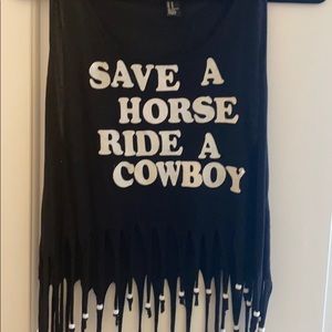 Hand made “save a horse ride a cowboy” tank